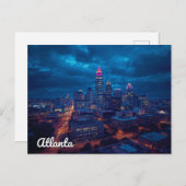 Atlanta Georgia Downtown Skyline Briefkaart (Voorkant / Achterkant)