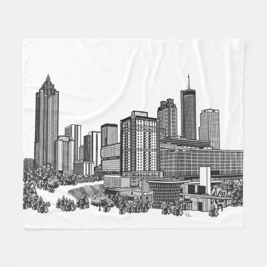 Atlanta Georgia Fleece Deken (Voorkant (Horizontaal))