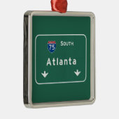 Atlanta Georgia ga Interstate Highway Freeway : Metalen Ornament (Rechts)