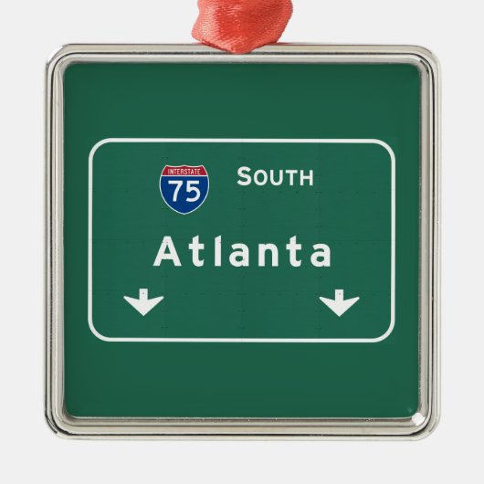 Atlanta Georgia ga Interstate Highway Freeway : Metalen Ornament (Voorkant)