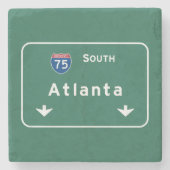 Atlanta Georgia ga Interstate Highway Freeway : Stenen Onderzetter (Voorkant)
