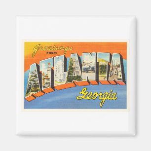 Atlanta Georgia GA Old Vintage Travel Briefkaart- Magneet