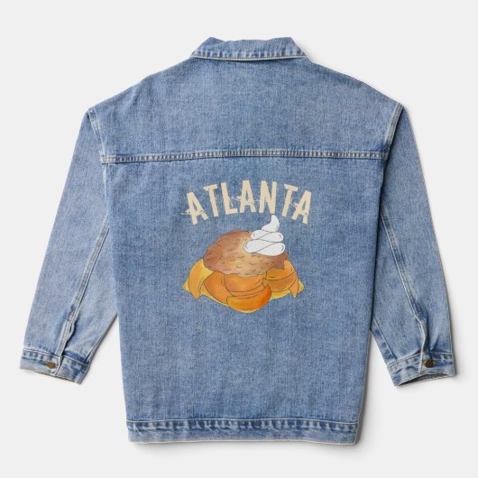 Atlanta Georgia GA Peach Cobbler Southern Dessert Denim Jacket (Achterkant)