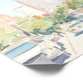 Atlanta Georgia Gouache Schilderillustratie Reizen Poster (Hoek)