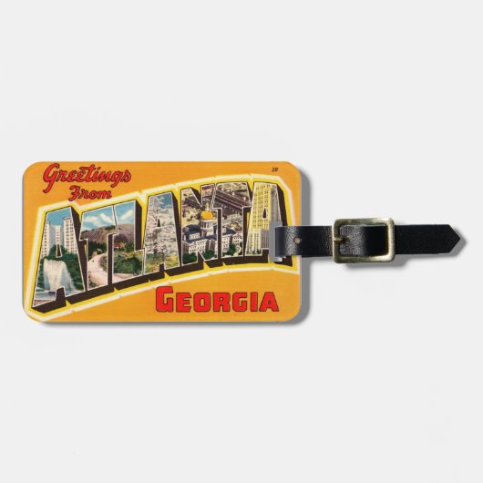 Atlanta Georgia Groet Bagagelabel (Voorkant horizontaal)