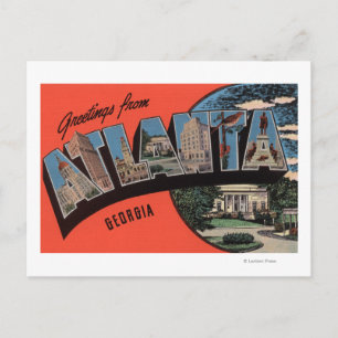 Atlanta, Georgia - grote brievenbussen Briefkaart