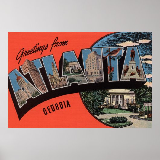 Atlanta, Georgia - grote brievenbussen Poster (Voorkant)