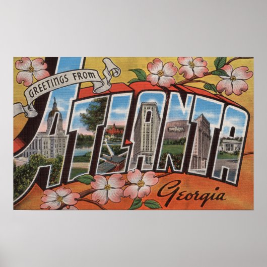 Atlanta, Georgia - Grote letterscènes 3 Poster (Voorkant)