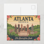 Atlanta Georgia Het Hart van het Zuiden Briefkaart (Voorkant / Achterkant)