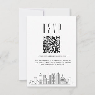 Atlanta, Georgia Huwelijk QR code RSVP Kaartje