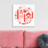 Atlanta Georgia Icons Canvas Afdruk (Insitu (Woonkamer))
