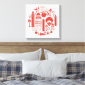 Atlanta Georgia Icons Canvas Afdruk (Insitu (Slaapkamer))