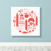 Atlanta Georgia Icons Canvas Afdruk (Insitu (Houten vloer))