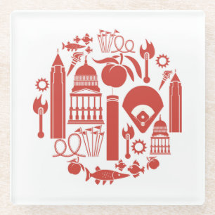 Atlanta Georgia Icons Glazen Onderzetter