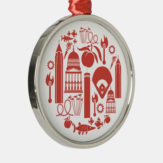 Atlanta Georgia Icons Metalen Ornament (Rechts)