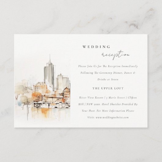 Atlanta Georgia Landschap Huwelijksreceptie Informatiekaartje (Voorkant)