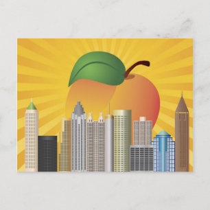 Atlanta Georgia met Briefkaart Peach