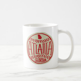 Atlanta Georgia met de hand geïllustreerd honkbal Koffiemok