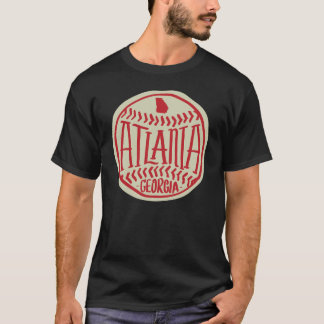 Atlanta Georgia met de hand geïllustreerde honkbal T-shirt
