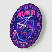 Atlanta Georgia Neon Skyline  Grote Klok (Hoek)