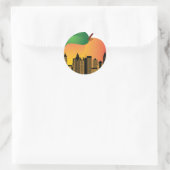 Atlanta Georgia Night Skyline Inside Peach Ronde Sticker (Tas)