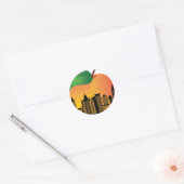 Atlanta Georgia Night Skyline Inside Peach Ronde Sticker (Envelop)