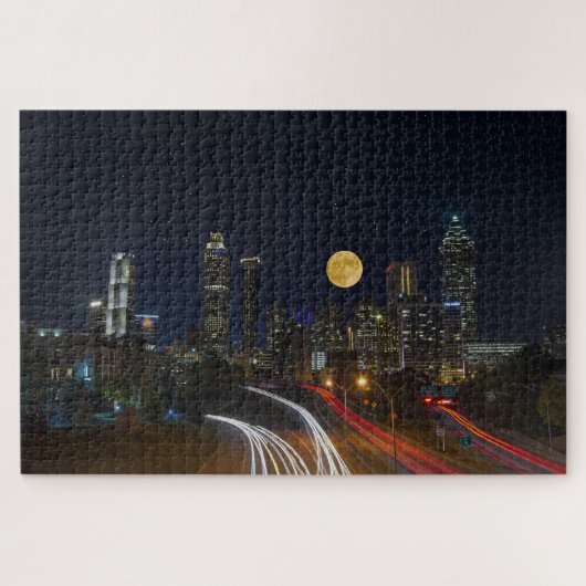 Atlanta, Georgia Nighttime Skyline Legpuzzel (Horizontaal)