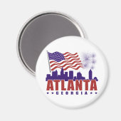 Atlanta Georgia Patriottische magneet (Voorkant / Achterkant)