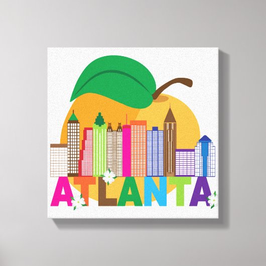 Atlanta, Georgia | Peach Skyline Canvas Afdruk (Voorkant)