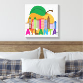 Atlanta, Georgia | Peach Skyline Canvas Afdruk (Insitu (Slaapkamer))