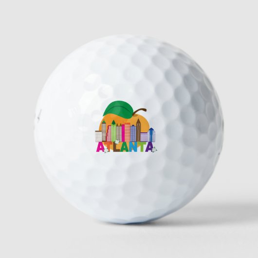 Atlanta, Georgia | Peach Skyline Golfballen (Voorkant)