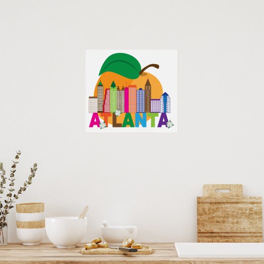 Atlanta, Georgia | Peach Skyline Poster (Keuken)