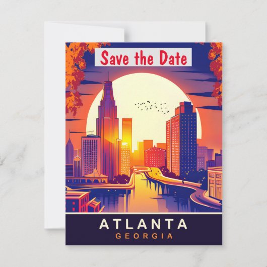 Atlanta, Georgia, Reisansichtkaart,  Save The Date (Voorkant)