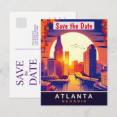 Atlanta, Georgia, Reizen Briefkaart, Save The Date (Voorkant / Achterkant)