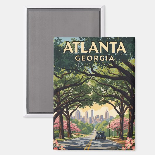 Atlanta Georgia Reizen Magneet (Voorkant / Achterkant)