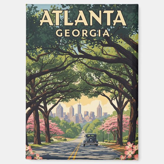 Atlanta Georgia Reizen Magneet (Voorkant)