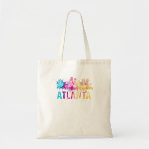Atlanta Georgia Retro Waterverf Skyline Tote Bag