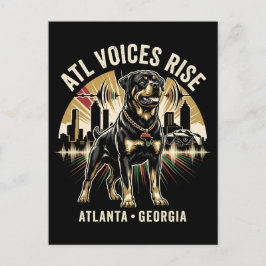 Atlanta Georgia Rottweiler Culturele Trots Kunst Briefkaart