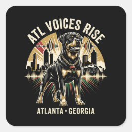 Atlanta Georgia Rottweiler Culturele Trots Kunst Vierkante Sticker