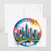Atlanta Georgia Silhouet Briefkaart (Voorkant / Achterkant)
