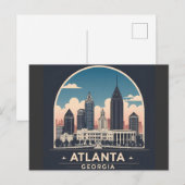 Atlanta Georgia Silhouet Briefkaart (Voorkant / Achterkant)