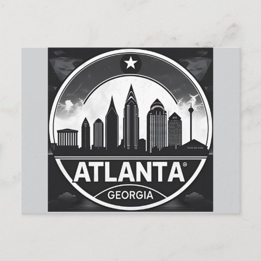 Atlanta Georgia Silhouet Briefkaart (Voorkant)