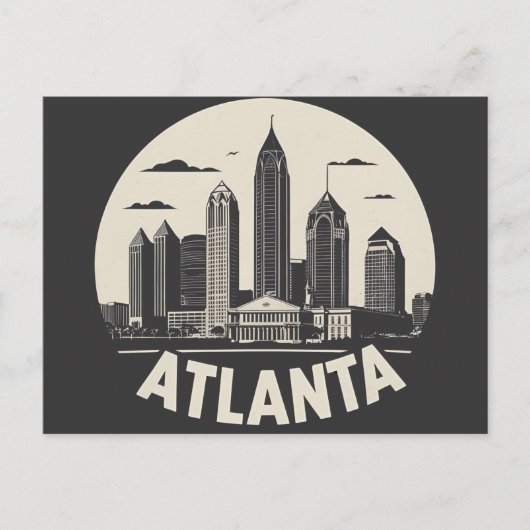Atlanta Georgia Silhouet Briefkaart (Voorkant)