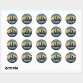 Atlanta Georgia Silhouet Ronde Sticker (Vel)