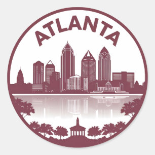 Atlanta Georgia Silhouet Ronde Sticker