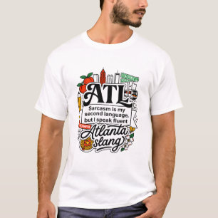 Atlanta Georgia Silhouette Met Perziken En Wafels T-shirt