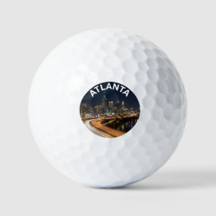 Atlanta Georgia Silhouette, Nachtelijke Stadslicht Golfballen