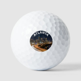 Atlanta Georgia Silhouette, Nachtelijke Stadslicht Golfballen