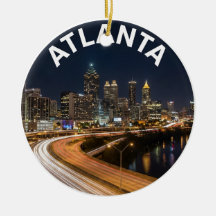 Atlanta Georgia Silhouette, Nachtelijke Stadslicht