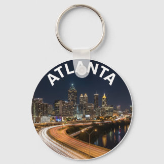 Atlanta Georgia Silhouette, Nachtelijke Stadslicht Sleutelhanger